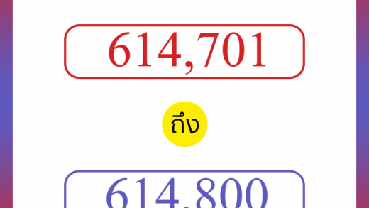 วิธีนับตัวเลขภาษาอังกฤษ 614701 ถึง 614800 เอาไว้คุยกับชาวต่างชาติ