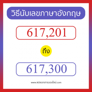 วิธีนับตัวเลขภาษาอังกฤษ 617201 ถึง 617300 เอาไว้คุยกับชาวต่างชาติ