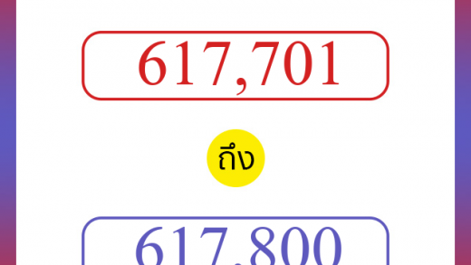 วิธีนับตัวเลขภาษาอังกฤษ 617701 ถึง 617800 เอาไว้คุยกับชาวต่างชาติ