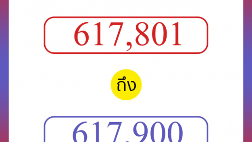 วิธีนับตัวเลขภาษาอังกฤษ 617801 ถึง 617900 เอาไว้คุยกับชาวต่างชาติ