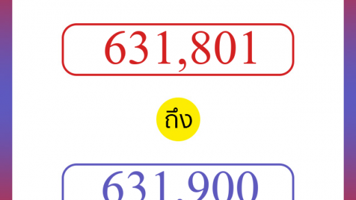 วิธีนับตัวเลขภาษาอังกฤษ 631801 ถึง 631900 เอาไว้คุยกับชาวต่างชาติ