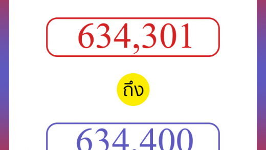 วิธีนับตัวเลขภาษาอังกฤษ 634301 ถึง 634400 เอาไว้คุยกับชาวต่างชาติ