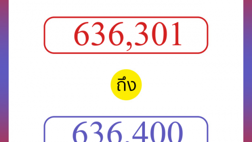 วิธีนับตัวเลขภาษาอังกฤษ 636301 ถึง 636400 เอาไว้คุยกับชาวต่างชาติ