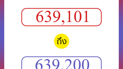 วิธีนับตัวเลขภาษาอังกฤษ 639101 ถึง 639200 เอาไว้คุยกับชาวต่างชาติ