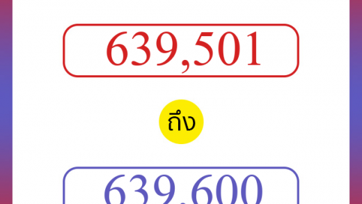 วิธีนับตัวเลขภาษาอังกฤษ 639501 ถึง 639600 เอาไว้คุยกับชาวต่างชาติ