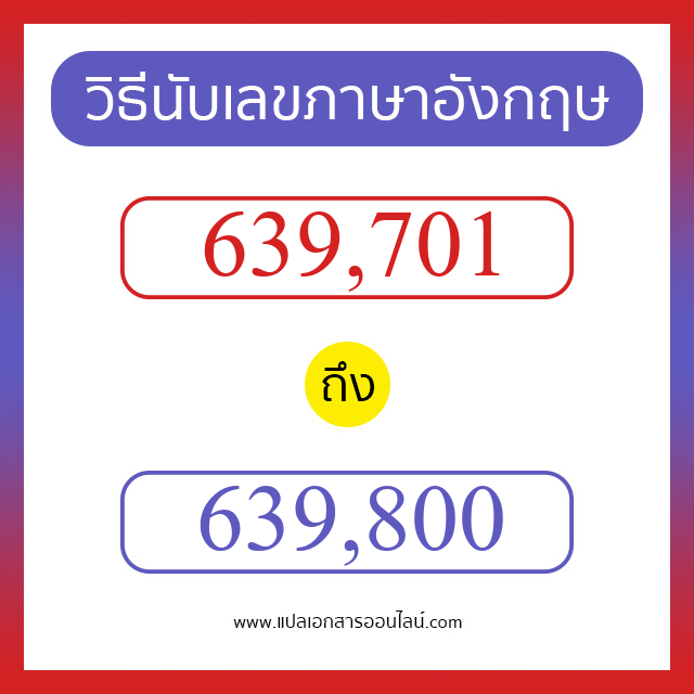 วิธีนับตัวเลขภาษาอังกฤษ 639701 ถึง 639800 เอาไว้คุยกับชาวต่างชาติ