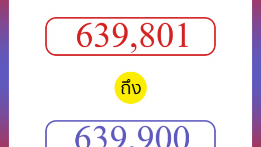 วิธีนับตัวเลขภาษาอังกฤษ 639801 ถึง 639900 เอาไว้คุยกับชาวต่างชาติ