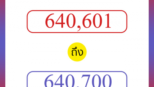 วิธีนับตัวเลขภาษาอังกฤษ 640601 ถึง 640700 เอาไว้คุยกับชาวต่างชาติ
