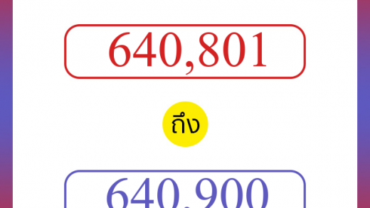 วิธีนับตัวเลขภาษาอังกฤษ 640801 ถึง 640900 เอาไว้คุยกับชาวต่างชาติ