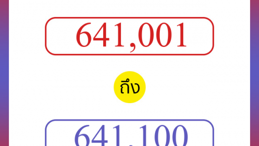 วิธีนับตัวเลขภาษาอังกฤษ 641001 ถึง 641100 เอาไว้คุยกับชาวต่างชาติ