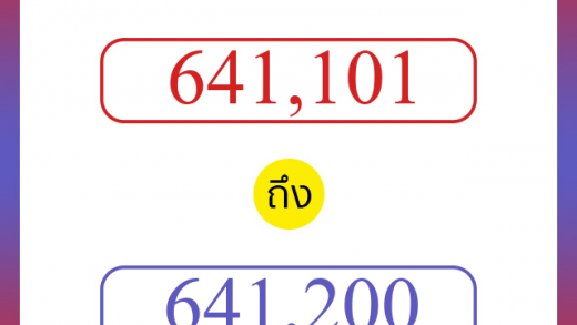 วิธีนับตัวเลขภาษาอังกฤษ 641101 ถึง 641200 เอาไว้คุยกับชาวต่างชาติ