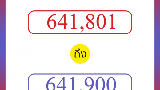 วิธีนับตัวเลขภาษาอังกฤษ 641801 ถึง 641900 เอาไว้คุยกับชาวต่างชาติ