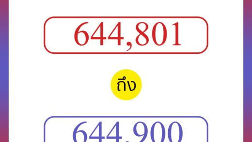 วิธีนับตัวเลขภาษาอังกฤษ 644801 ถึง 644900 เอาไว้คุยกับชาวต่างชาติ