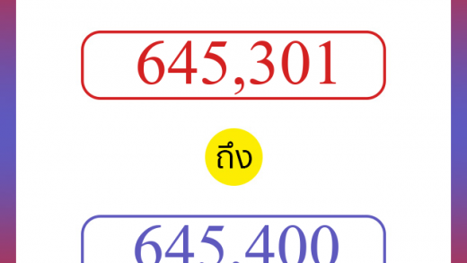 วิธีนับตัวเลขภาษาอังกฤษ 645301 ถึง 645400 เอาไว้คุยกับชาวต่างชาติ