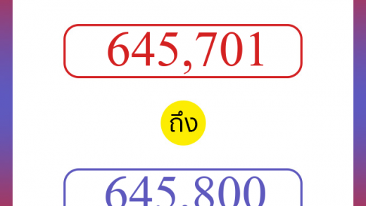วิธีนับตัวเลขภาษาอังกฤษ 645701 ถึง 645800 เอาไว้คุยกับชาวต่างชาติ