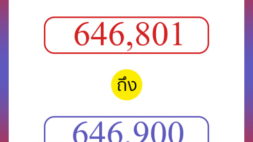 วิธีนับตัวเลขภาษาอังกฤษ 646801 ถึง 646900 เอาไว้คุยกับชาวต่างชาติ