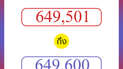 วิธีนับตัวเลขภาษาอังกฤษ 649501 ถึง 649600 เอาไว้คุยกับชาวต่างชาติ