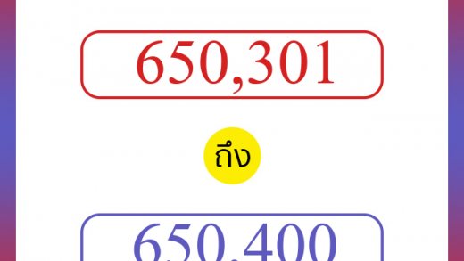 วิธีนับตัวเลขภาษาอังกฤษ 650301 ถึง 650400 เอาไว้คุยกับชาวต่างชาติ