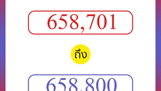 วิธีนับตัวเลขภาษาอังกฤษ 658701 ถึง 658800 เอาไว้คุยกับชาวต่างชาติ