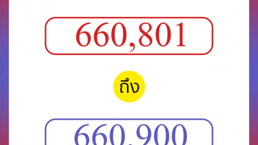 วิธีนับตัวเลขภาษาอังกฤษ 660801 ถึง 660900 เอาไว้คุยกับชาวต่างชาติ