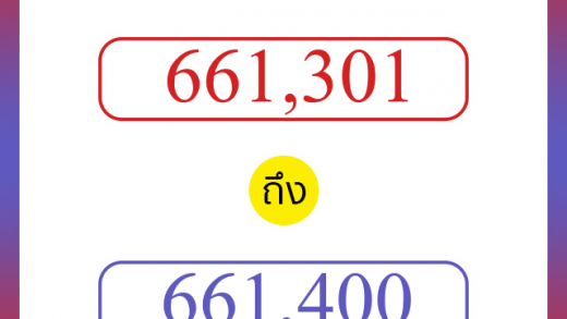 วิธีนับตัวเลขภาษาอังกฤษ 661301 ถึง 661400 เอาไว้คุยกับชาวต่างชาติ