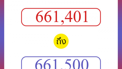 วิธีนับตัวเลขภาษาอังกฤษ 661401 ถึง 661500 เอาไว้คุยกับชาวต่างชาติ