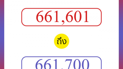 วิธีนับตัวเลขภาษาอังกฤษ 661601 ถึง 661700 เอาไว้คุยกับชาวต่างชาติ