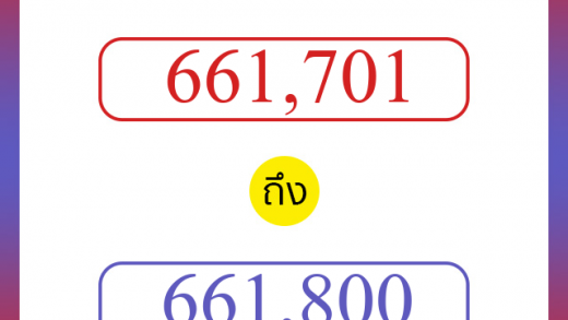 วิธีนับตัวเลขภาษาอังกฤษ 661701 ถึง 661800 เอาไว้คุยกับชาวต่างชาติ