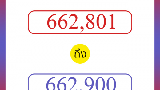 วิธีนับตัวเลขภาษาอังกฤษ 662801 ถึง 662900 เอาไว้คุยกับชาวต่างชาติ