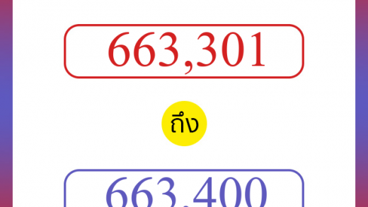 วิธีนับตัวเลขภาษาอังกฤษ 663301 ถึง 663400 เอาไว้คุยกับชาวต่างชาติ