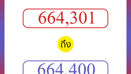 วิธีนับตัวเลขภาษาอังกฤษ 664301 ถึง 664400 เอาไว้คุยกับชาวต่างชาติ