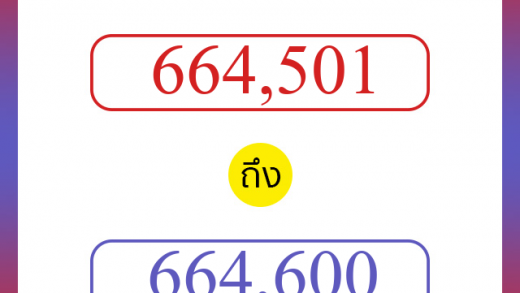 วิธีนับตัวเลขภาษาอังกฤษ 664501 ถึง 664600 เอาไว้คุยกับชาวต่างชาติ