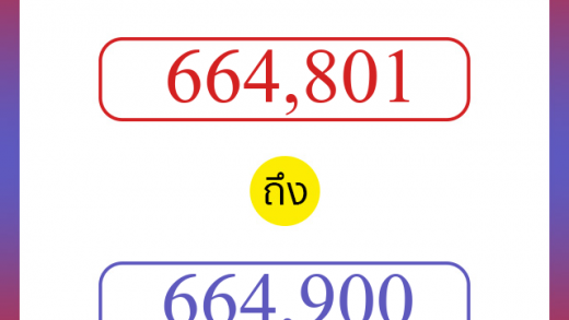 วิธีนับตัวเลขภาษาอังกฤษ 664801 ถึง 664900 เอาไว้คุยกับชาวต่างชาติ