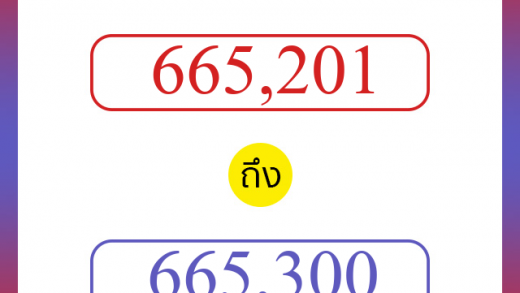 วิธีนับตัวเลขภาษาอังกฤษ 665201 ถึง 665300 เอาไว้คุยกับชาวต่างชาติ