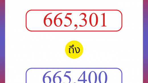 วิธีนับตัวเลขภาษาอังกฤษ 665301 ถึง 665400 เอาไว้คุยกับชาวต่างชาติ