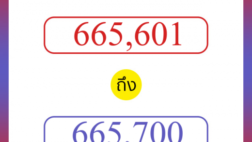 วิธีนับตัวเลขภาษาอังกฤษ 665601 ถึง 665700 เอาไว้คุยกับชาวต่างชาติ