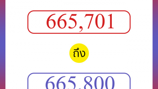 วิธีนับตัวเลขภาษาอังกฤษ 665701 ถึง 665800 เอาไว้คุยกับชาวต่างชาติ