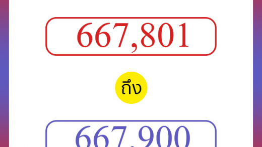 วิธีนับตัวเลขภาษาอังกฤษ 667801 ถึง 667900 เอาไว้คุยกับชาวต่างชาติ