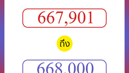 วิธีนับตัวเลขภาษาอังกฤษ 667901 ถึง 668000 เอาไว้คุยกับชาวต่างชาติ