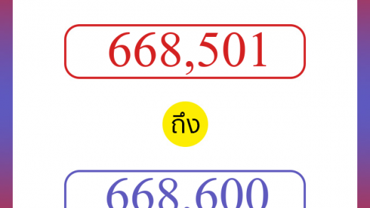 วิธีนับตัวเลขภาษาอังกฤษ 668501 ถึง 668600 เอาไว้คุยกับชาวต่างชาติ