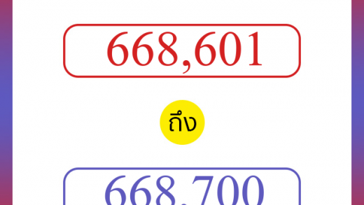 วิธีนับตัวเลขภาษาอังกฤษ 668601 ถึง 668700 เอาไว้คุยกับชาวต่างชาติ