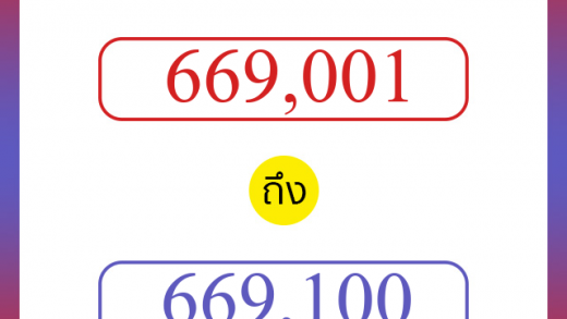 วิธีนับตัวเลขภาษาอังกฤษ 669001 ถึง 669100 เอาไว้คุยกับชาวต่างชาติ