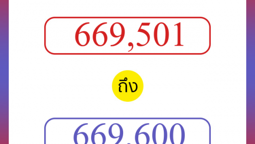 วิธีนับตัวเลขภาษาอังกฤษ 669501 ถึง 669600 เอาไว้คุยกับชาวต่างชาติ