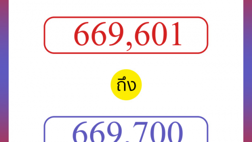 วิธีนับตัวเลขภาษาอังกฤษ 669601 ถึง 669700 เอาไว้คุยกับชาวต่างชาติ