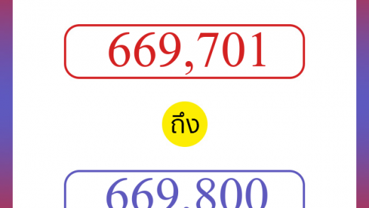 วิธีนับตัวเลขภาษาอังกฤษ 669701 ถึง 669800 เอาไว้คุยกับชาวต่างชาติ