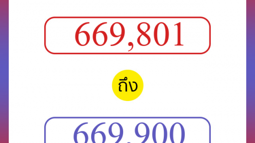 วิธีนับตัวเลขภาษาอังกฤษ 669801 ถึง 669900 เอาไว้คุยกับชาวต่างชาติ