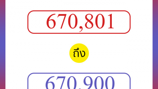 วิธีนับตัวเลขภาษาอังกฤษ 670801 ถึง 670900 เอาไว้คุยกับชาวต่างชาติ