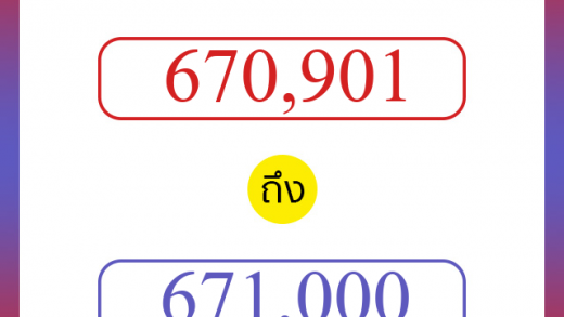 วิธีนับตัวเลขภาษาอังกฤษ 670901 ถึง 671000 เอาไว้คุยกับชาวต่างชาติ