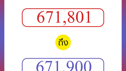 วิธีนับตัวเลขภาษาอังกฤษ 671801 ถึง 671900 เอาไว้คุยกับชาวต่างชาติ