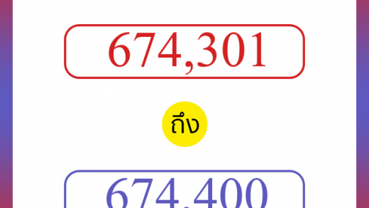วิธีนับตัวเลขภาษาอังกฤษ 674301 ถึง 674400 เอาไว้คุยกับชาวต่างชาติ